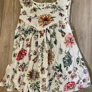 Anthropologie & Layered Floral Sleeveless Top XS